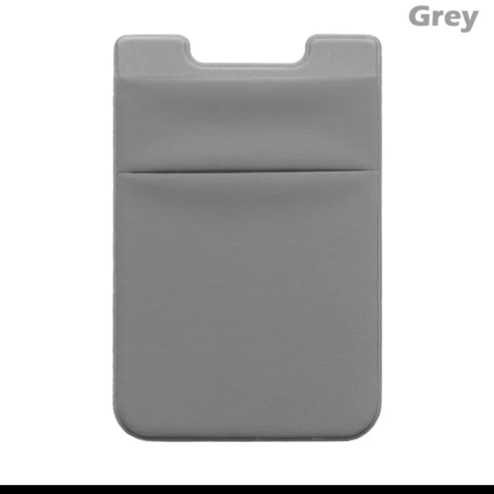 Gray Adhensive Cell Phone Card Holder - NEW